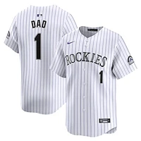 Men's Nike White Colorado Rockies #1 Dad Home Limited Jersey