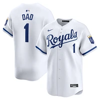 Men's Nike White Kansas City Royals #1 Dad Home Limited Jersey