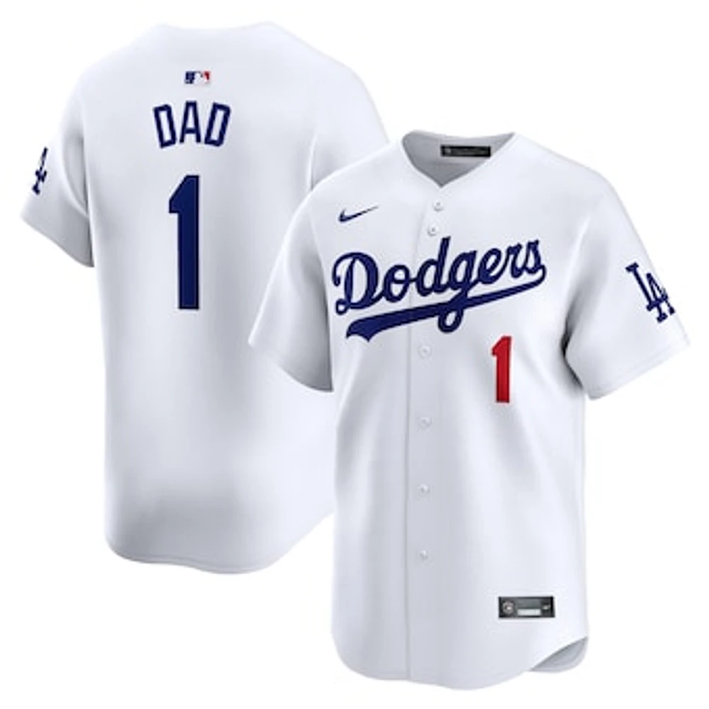 Men's Nike White Los Angeles Dodgers #1 Dad Home Limited Jersey