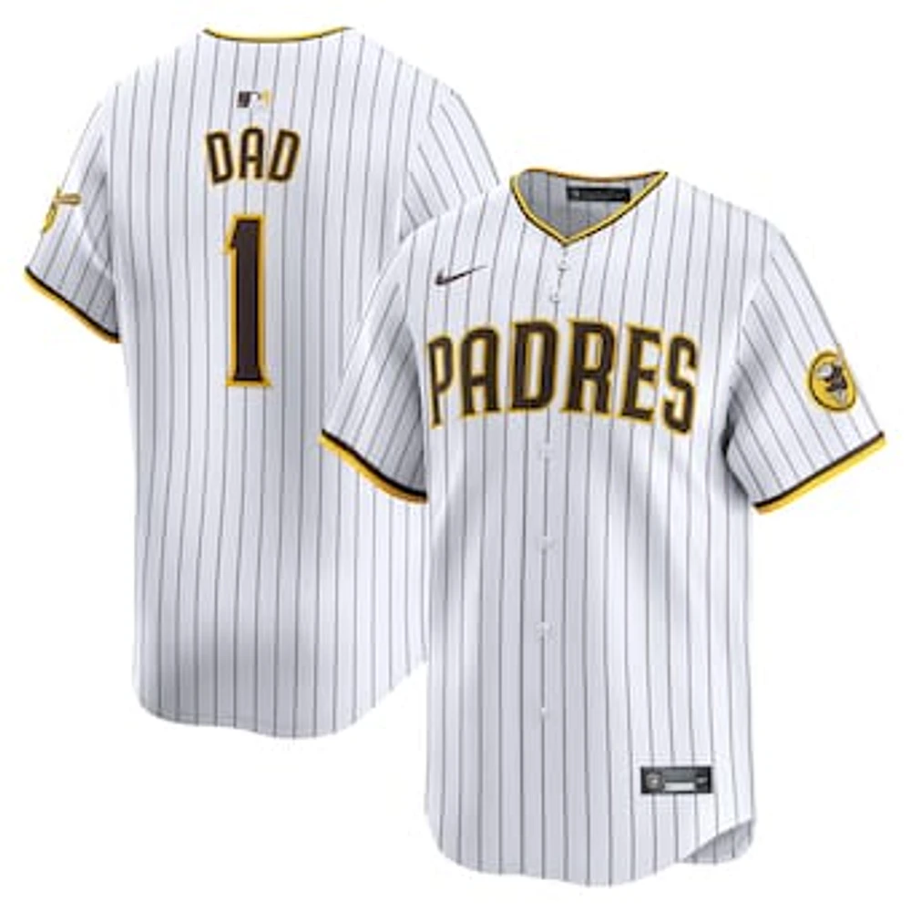 Men's Nike White San Diego Padres #1 Dad Home Limited Jersey