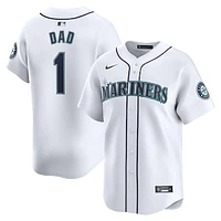 Men's Nike White Seattle Mariners #1 Dad Home Limited Jersey