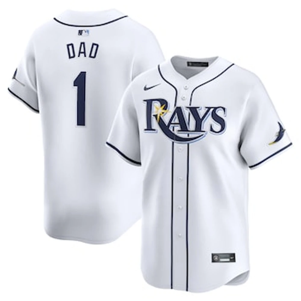 Men's Nike White Tampa Bay Rays #1 Dad Home Limited Jersey