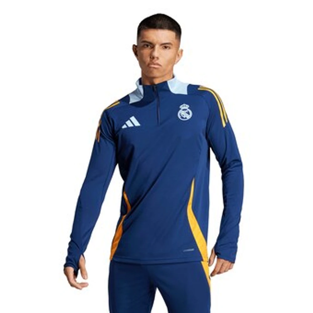 Men's adidas Navy Real Madrid 2024/25 AEROREADY Raglan Quarter-Zip Training Top