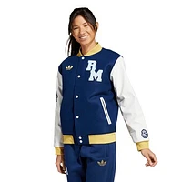 Unisex adidas Originals Navy Real Madrid Varsity Pack Full-Snap Jacket