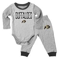 Infant Wes & Willy Heather Gray Colorado Buffaloes Jie Long Sleeve Bodysuit Pants Set