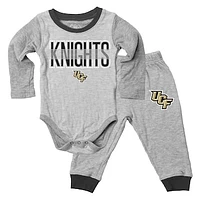 Infant Wes & Willy Heather Gray UCF Knights Jie Long Sleeve Bodysuit Pants Set