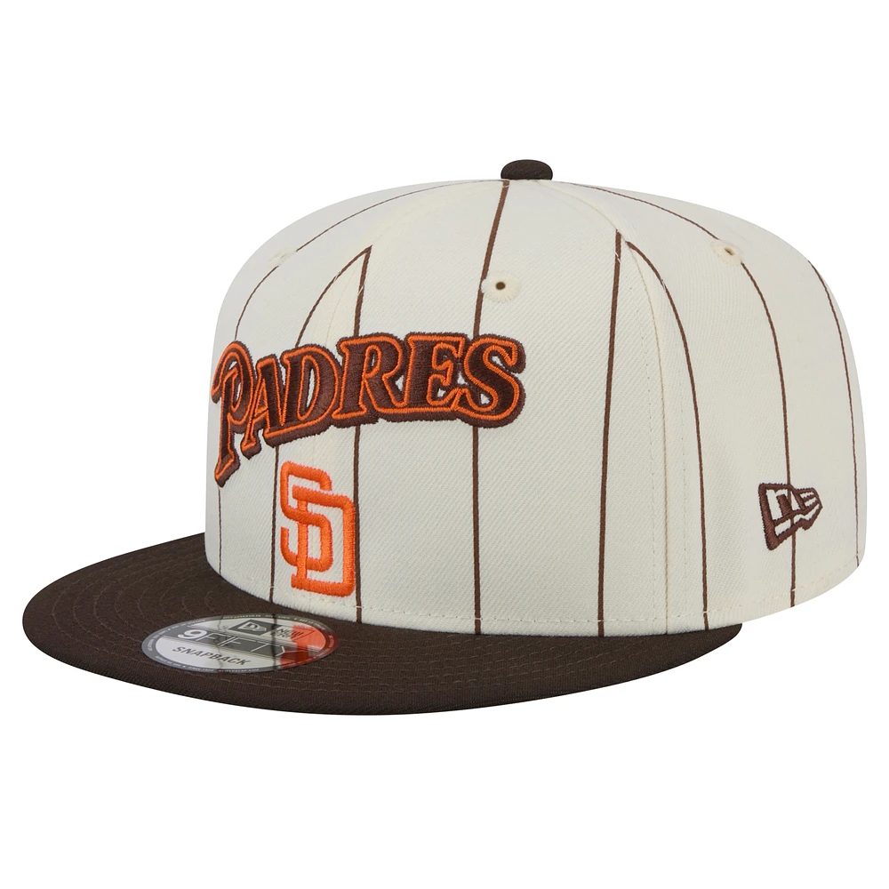 Men's New Era White San Diego Padres Jersey Pinstripe 9FIFTY Snapback Hat