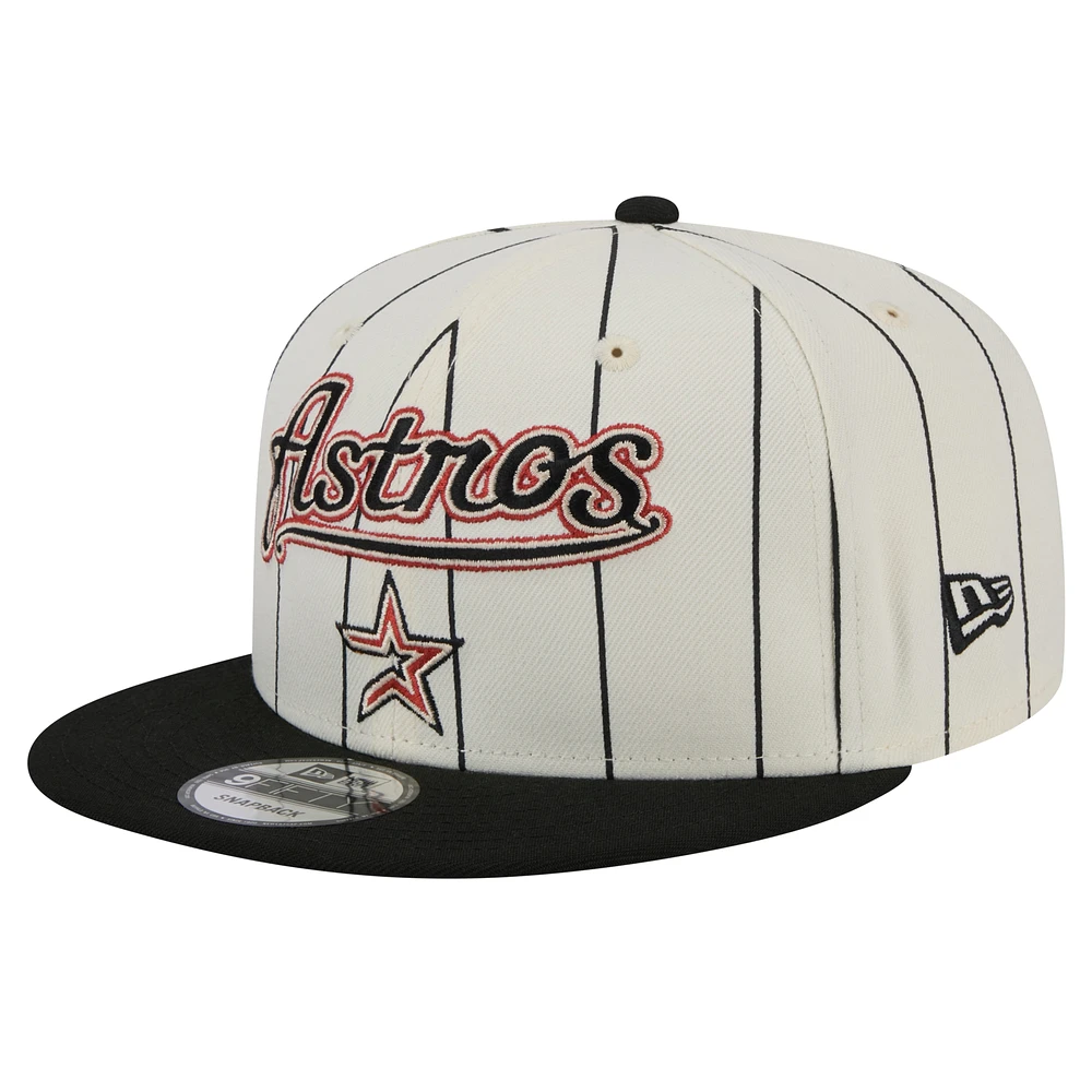 Men's New Era White Houston Astros Jersey Pinstripe 9FIFTY Snapback Hat