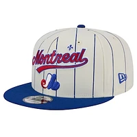 Men's New Era White Montreal Expos Jersey Pinstripe 9FIFTY Snapback Hat