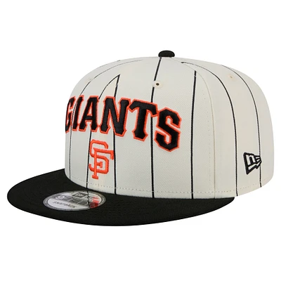 Men's New Era White San Francisco Giants Jersey Pinstripe 9FIFTY Snapback Hat