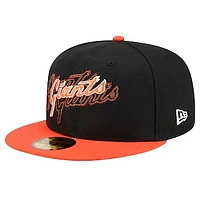 Men's New Era Black San Francisco Giants Shadow Stitch 59FIFTY Fitted Hat