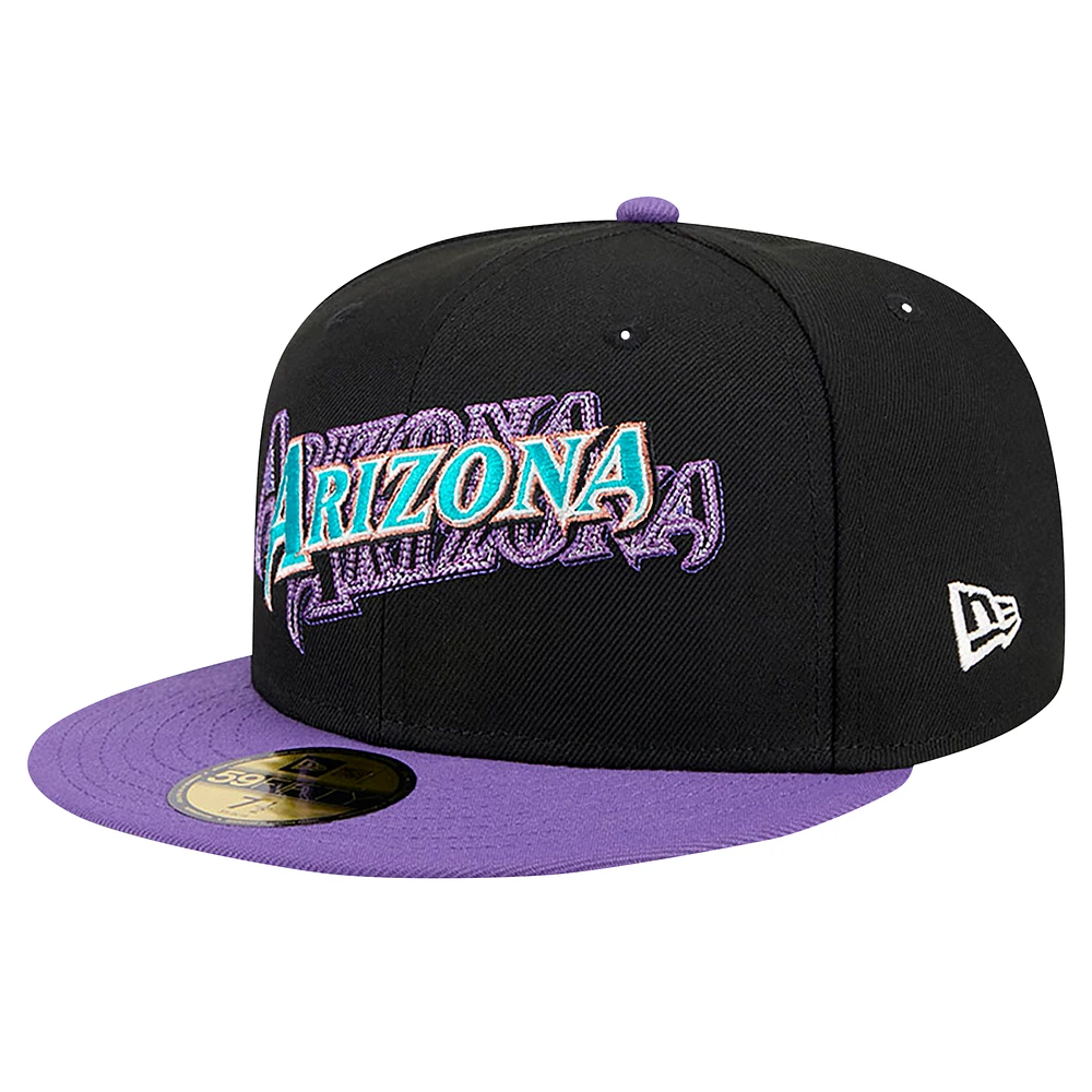 Men's New Era Black Arizona Diamondbacks Shadow Stitch 59FIFTY Fitted Hat