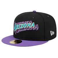 Men's New Era Black Arizona Diamondbacks Shadow Stitch 59FIFTY Fitted Hat