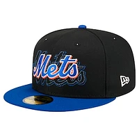 Men's New Era Black York Mets Shadow Stitch 59FIFTY Fitted Hat