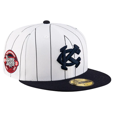 Men's New Era  White/Navy Kansas City Monarchs 2024 Turn Back The Clock 59FIFTY Fitted Hat