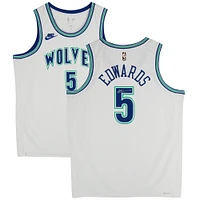 Anthony Edwards Minnesota Timberwolves Autographed White/Blue Nike City Edition 2023-24 Swingman Jersey