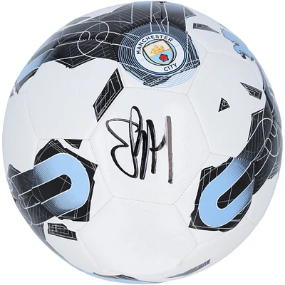 Erling Haaland Manchester City Autographed White & Blue Puma Soccer Ball