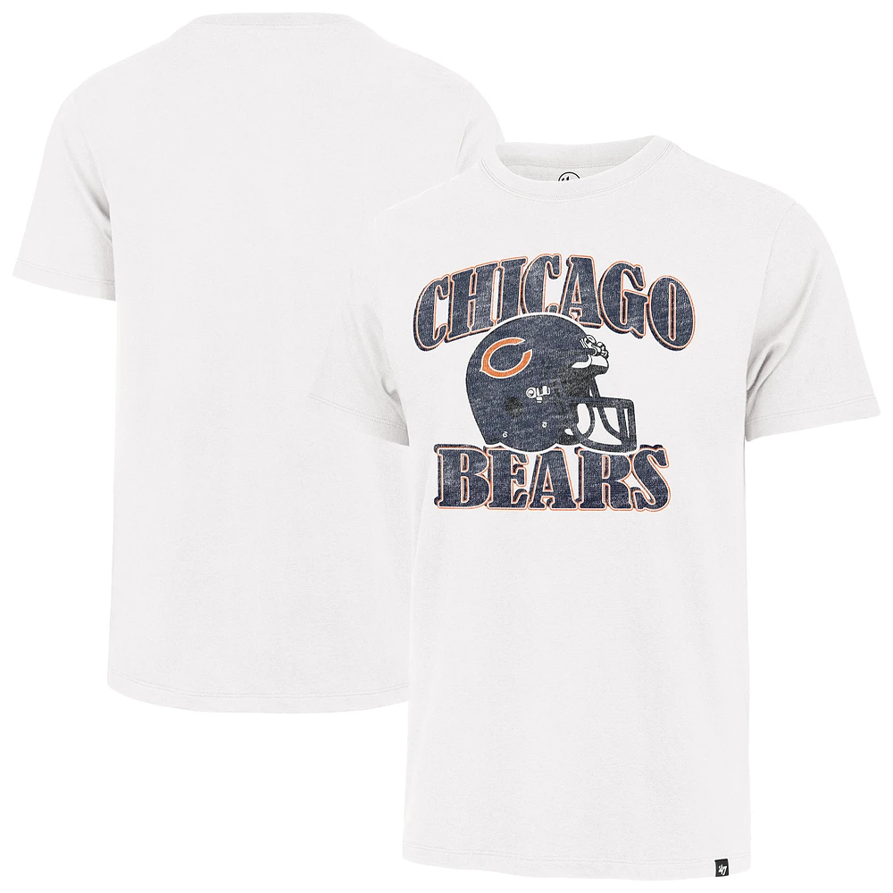 Men's '47 White Chicago Bears Overrun Franklin Throwback Logo T-Shirt