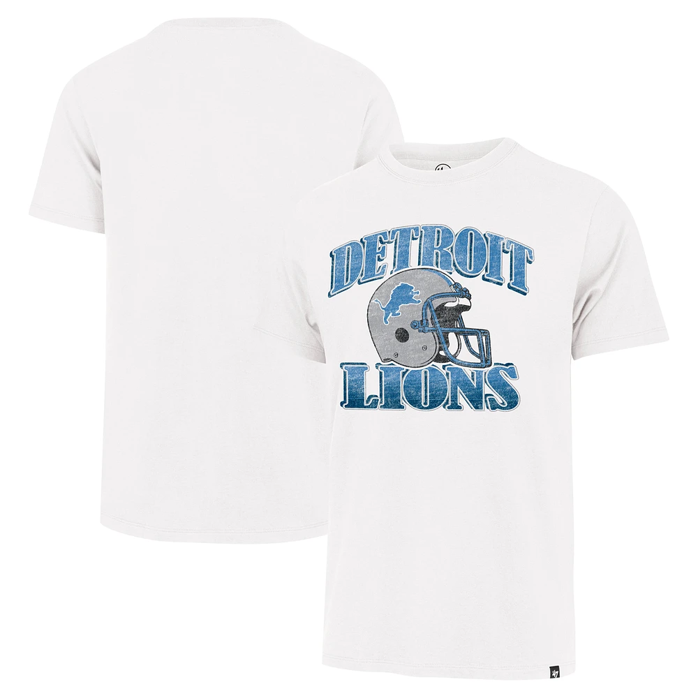 Men's '47 White Detroit Lions Overrun Franklin Throwback Logo T-Shirt