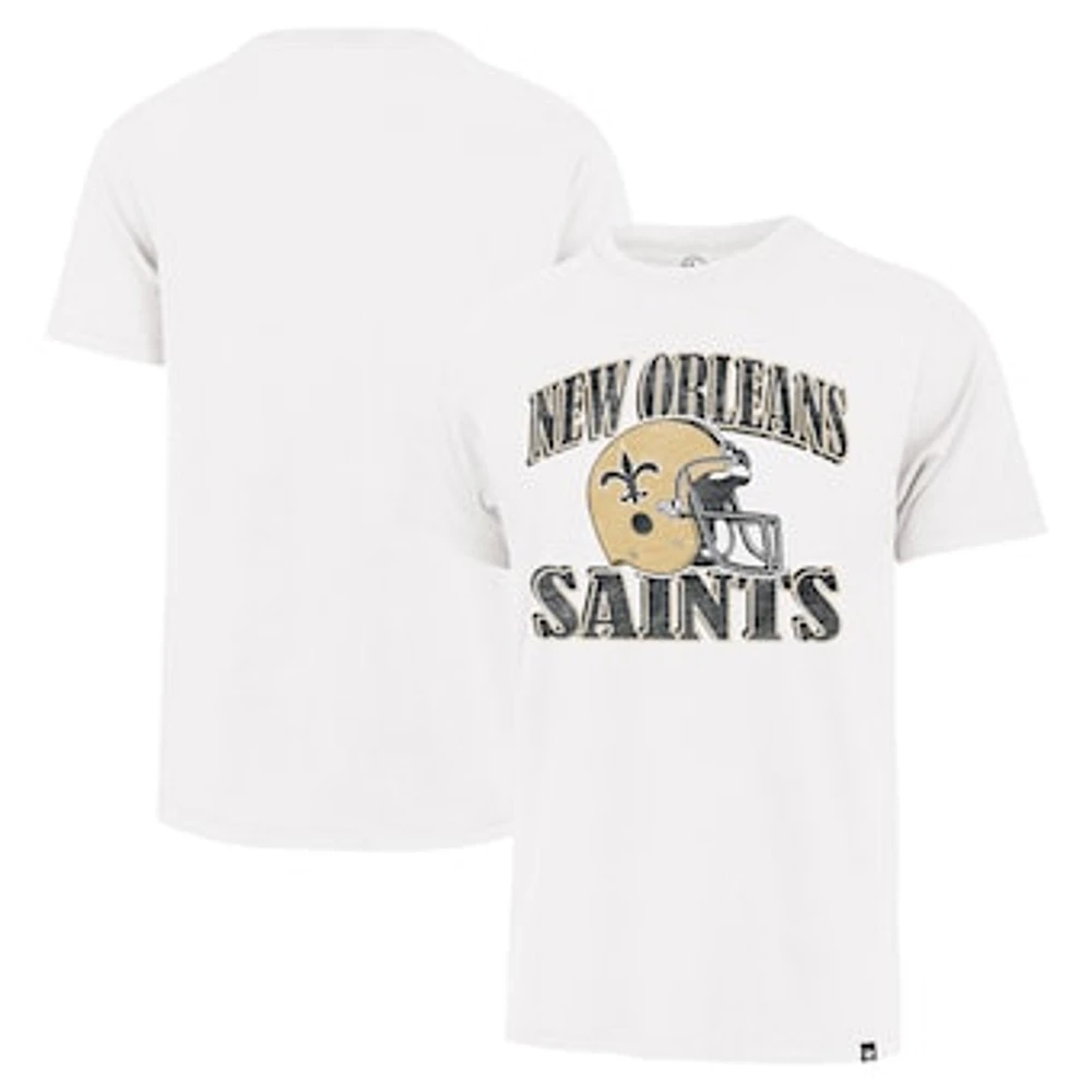 Men's '47 White New Orleans Saints Overrun Franklin Throwback Logo T-Shirt