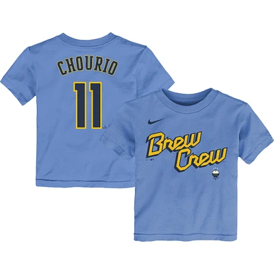 Preschool Nike Jackson Chourio Powder Blue Milwaukee Brewers City Connect Player Name & Number T-Shirt