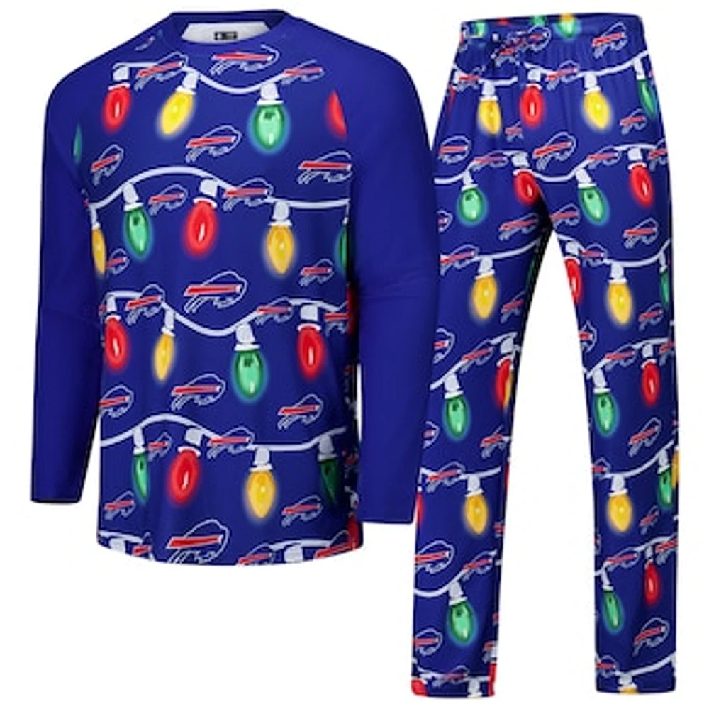 Men's Concepts Sport  Royal Buffalo Bills Garland Knit Raglan Long Sleeve T-Shirt and Pants Set