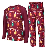 Men's Concepts Sport  Burgundy Washington Commanders Garland Knit Raglan Long Sleeve T-Shirt and Pants Set