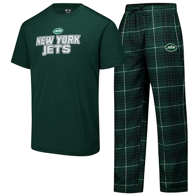 Men's Concepts Sport  Green/Black New York Jets Vector T-Shirt & Flannel Pants Sleep Set