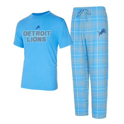 Men's Concepts Sport  Blue/Gray Detroit Lions Vector T-Shirt & Flannel Pants Sleep Set