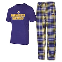 Men's Concepts Sport  Purple/Gold Minnesota Vikings Vector T-Shirt & Flannel Pants Sleep Set