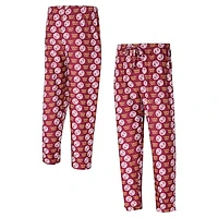 Men's Concepts Sport Burgundy Washington Commanders Record Allover Print Knit Pants