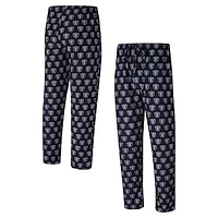 Men's Concepts Sport Black Las Vegas Raiders Record Allover Print Knit Pants