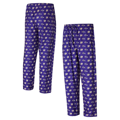 Men's Concepts Sport Purple Baltimore Ravens Record Allover Print Knit Pants