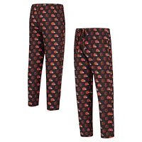 Men's Concepts Sport Brown Cleveland Browns Record Allover Print Knit Pants