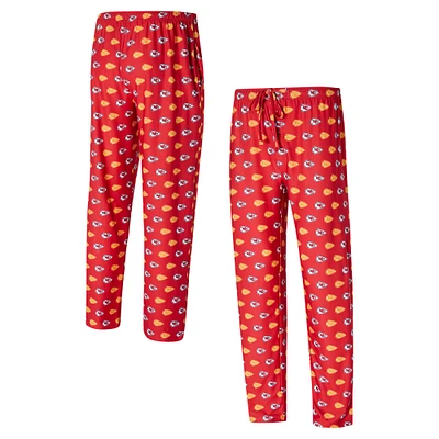 Men's Concepts Sport Red Kansas City Chiefs Record Allover Print Knit Pants