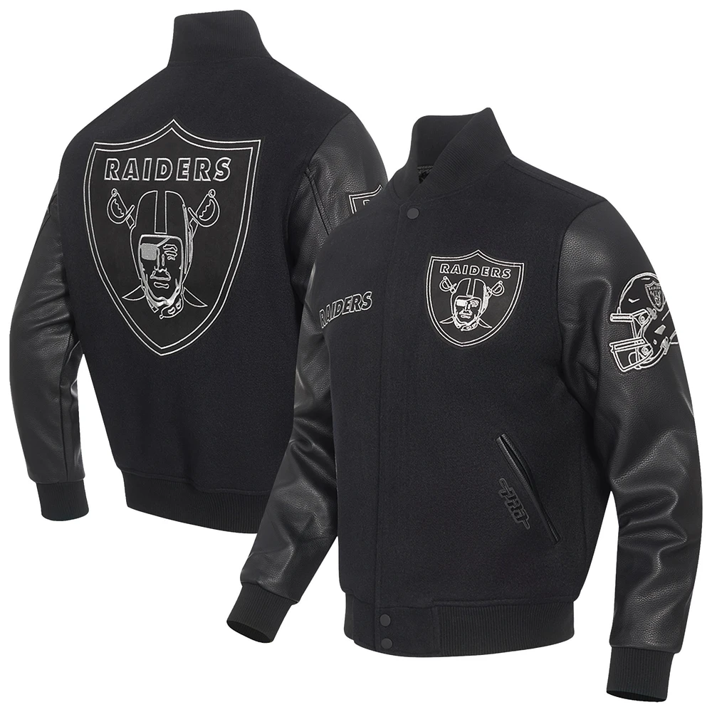 Men's Pro Standard Black Las Vegas Raiders Full-Zip Varsity Jacket