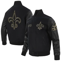 Men's Pro Standard Black New Orleans Saints Full-Zip Varsity Jacket