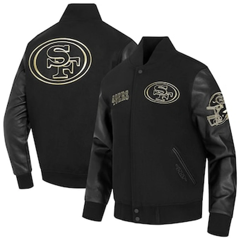 Men's Pro Standard Black San Francisco 49ers Full-Zip Varsity Jacket