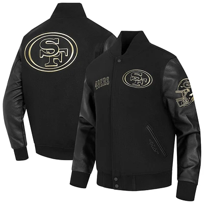 Men's Pro Standard Black San Francisco 49ers Full-Zip Varsity Jacket