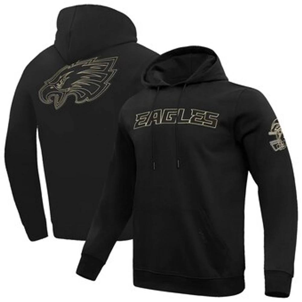 Men's Pro Standard Black Philadelphia Eagles Classic Chenille Pullover Hoodie