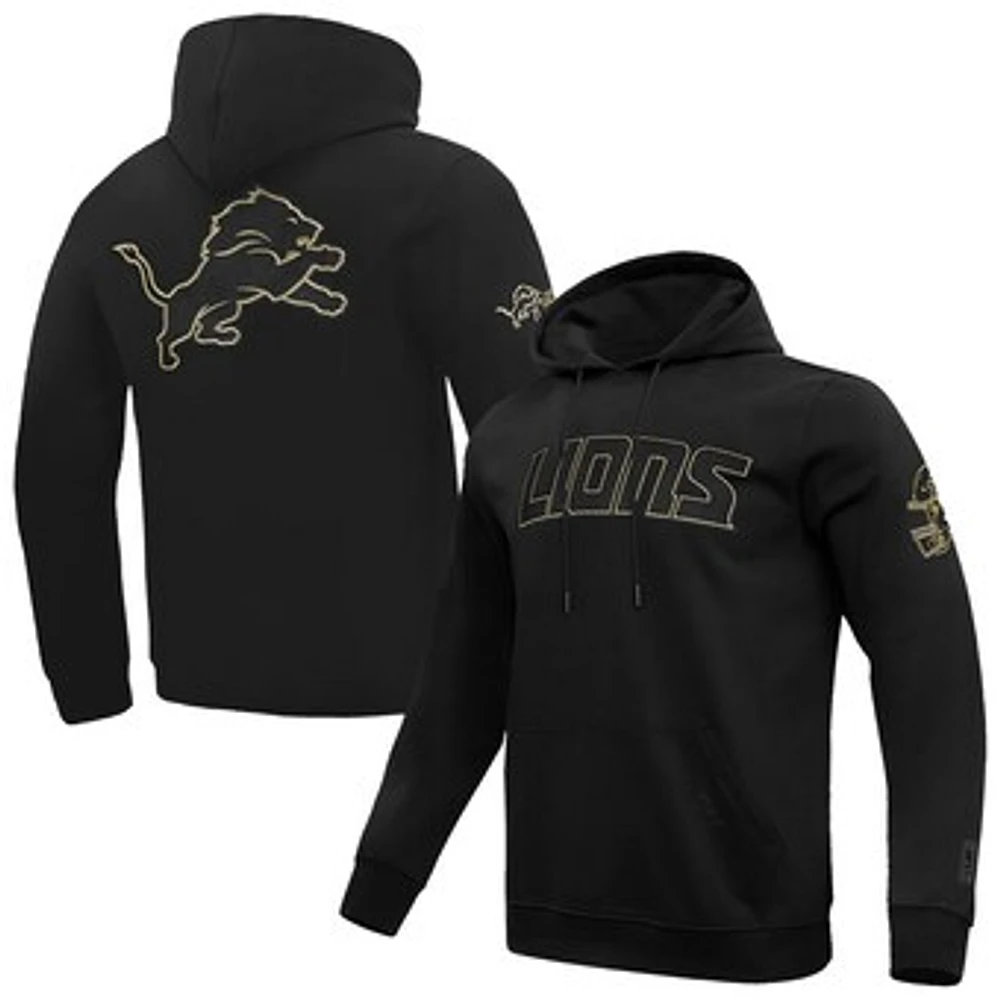 Men's Pro Standard Black Detroit Lions Classic Chenille Pullover Hoodie