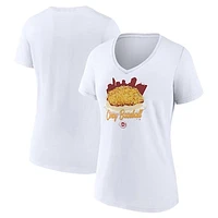 Women's  White Cincinnati Reds Chili V-Neck T-Shirt