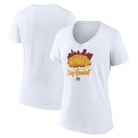 Women's  White Cincinnati Reds Chili V-Neck T-Shirt