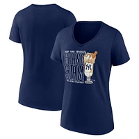 Women's  Navy New York Yankees Tres Leches Milkshake V-Neck T-Shirt