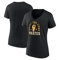Women's  Black Pittsburgh Pirates Hoist the Cone V-Neck T-Shirt