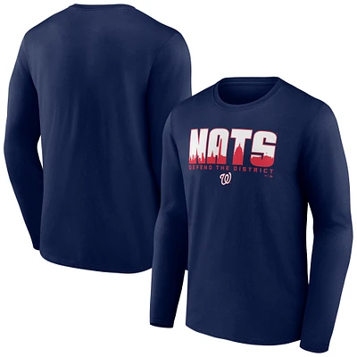 Men's  Navy Washington Nationals Defend the District Long Sleeve T-Shirt