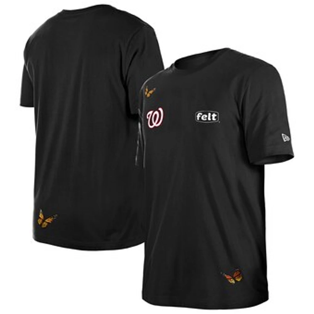 Men's New Era x Felt  Black Washington Nationals T-Shirt