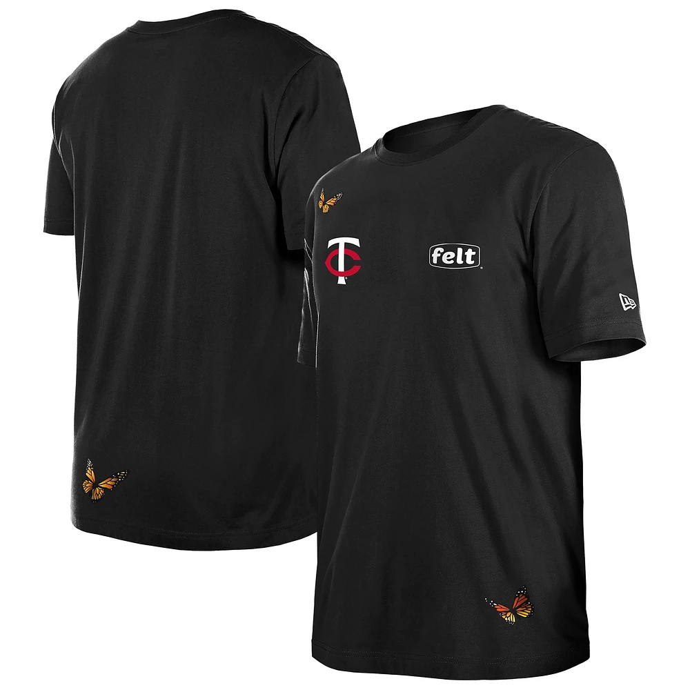 Men's New Era x Felt  Black Minnesota Twins T-Shirt