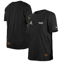 Men's New Era x Felt  Black Atlanta Braves T-Shirt