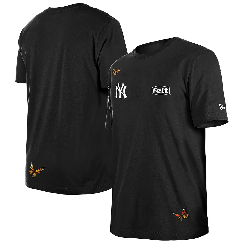 Men's New Era x Felt  Black New York Yankees T-Shirt